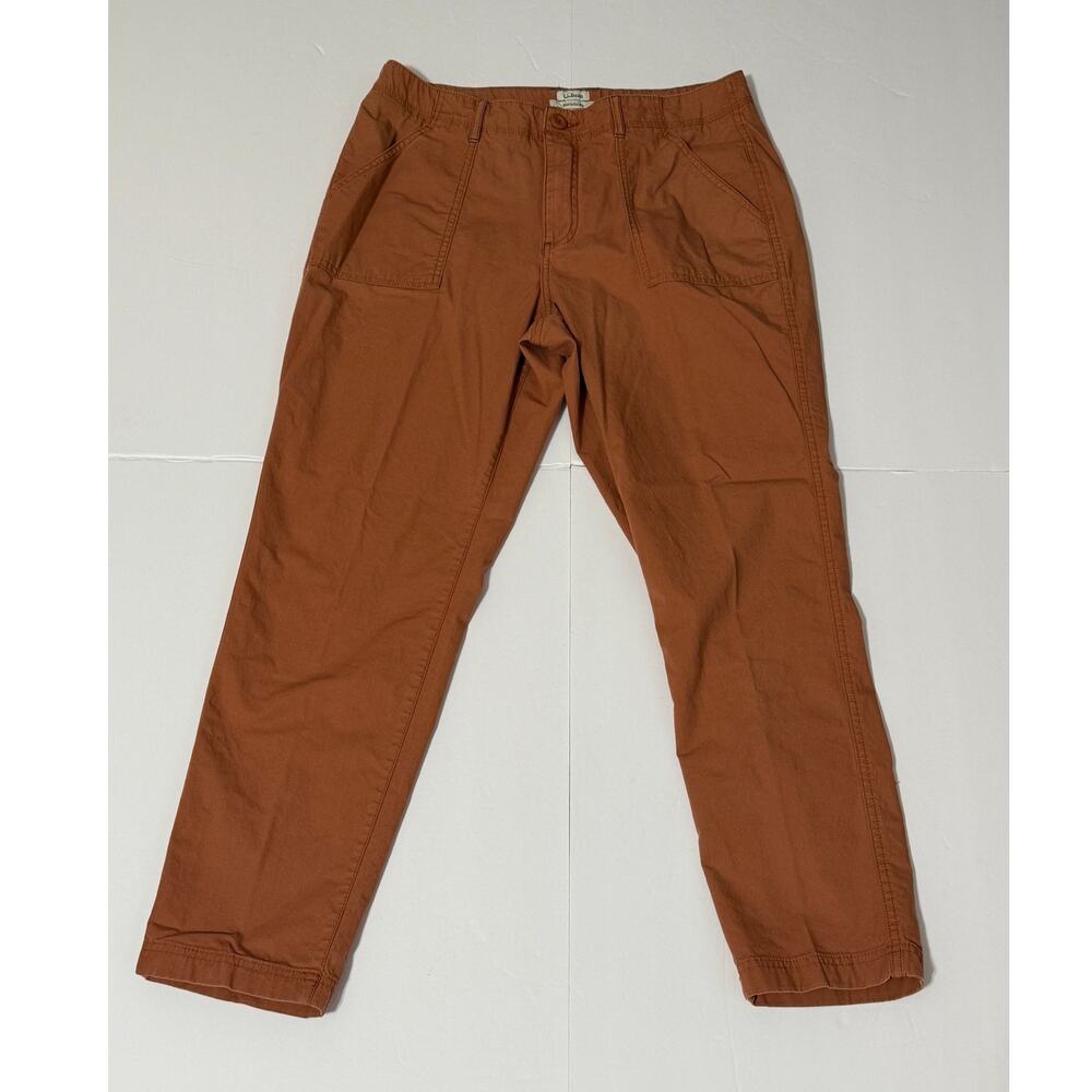 L.L. Bean Favorite Fit Stretch Canvas Clay/Cinnamon Pants, Size 12